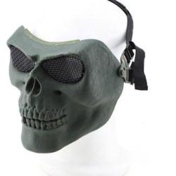 Demi-masque de protection faciale grillage Skull Tactical OPS Olive Drab