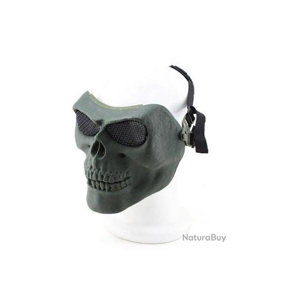 Demi-masque de protection faciale grillage Skull Tactical OPS Olive Drab