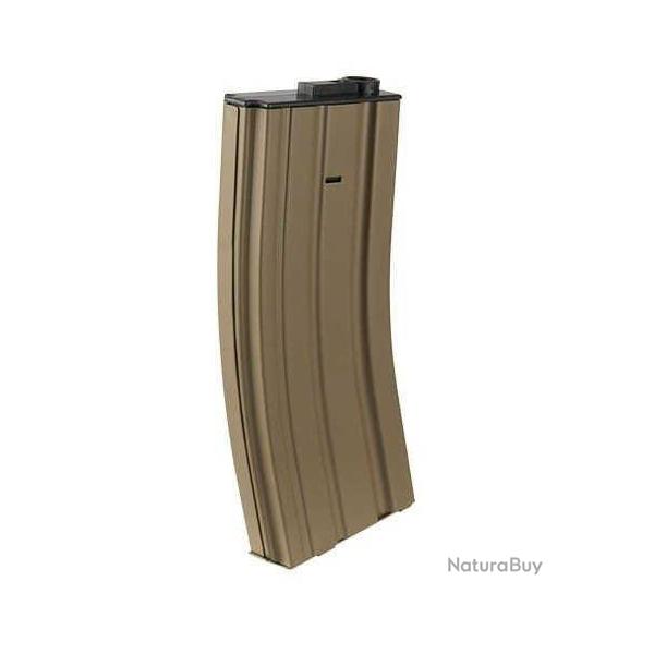 Chargeur mid-cap m�tal 120 billes Lancer Tactical pour M4 AEG, disponible en noir et tan Tan/Beige