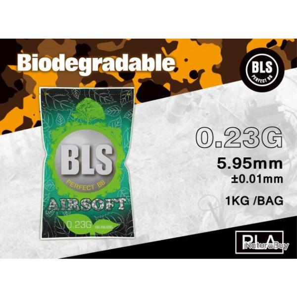 Billes airsoft biod�gradables BLS 0.23g blanches 6mm Blanc
