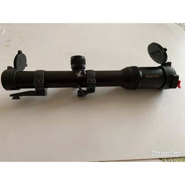 Lunette de chasse Swarovski Battue Lumineuse 1.25-4 X 24 avec montage pivotant