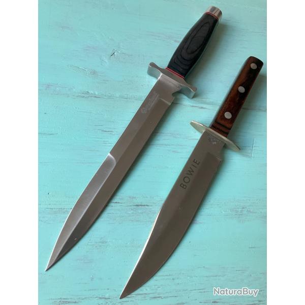 Lot de deux superbes couteaux de chasse vintages