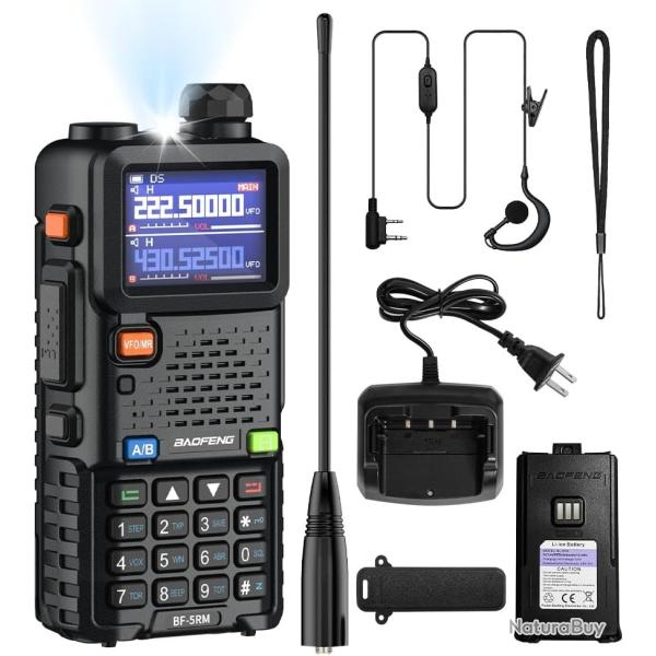Talkie Walkie 8W Double Bande UHF/VHF Batterie 2500mAh 999 Canaux Licence Requise Radio FM CTCSS/DCS