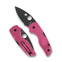 Couteau Spyderco Lil' Native Lightweight Lame Acier CTS-BD1N Manche FRN Rose Lockback USA SC230PPNBK