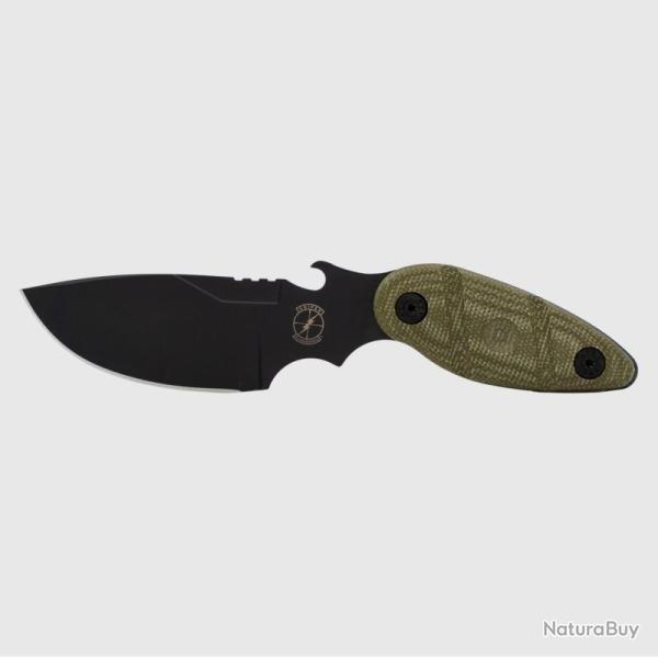 Couteau Sniper Skinner Lame Acier SUJ2 Manche Micarta Vert OD �tui Plastique Made In Taiwan SB012