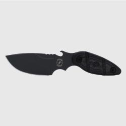 Couteau Fixe Sniper Skinner Lame Acier SUJ2 Manche Micarta Noir &Eacute;tui Plastique Made In Taiwan SB010