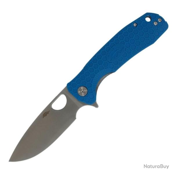 Couteau Honey Badger Flipper Large Lame Acier 8Cr13MoV Manche GRN Bleu Linerlock HB1004