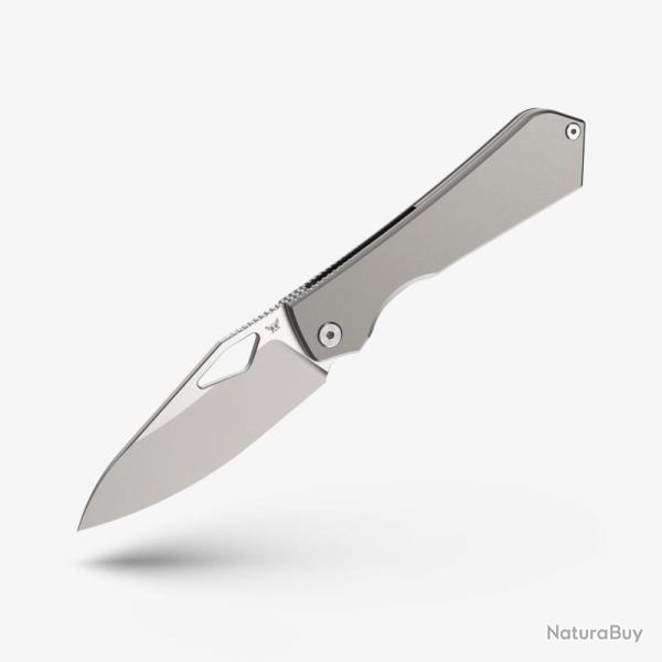 Couteau Flytanium Theory Lame Acier CPM-20CV Manche Titane Gris Framelock Made In Taiwan FLY1481S