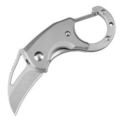 Couteau CJRB Anansi Lame Acier AR-RPM9 Manche Titane Gris Linerlock J1964TI