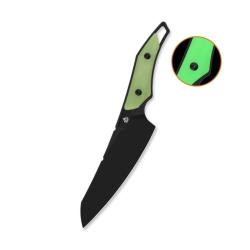 Couteau Fixe QSP T-Cook Lame Acier Nitro-V Manche G10 Vert &Eacute;tui Kydex QS172B2