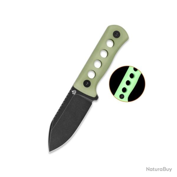 Couteau Fixe QSP Canary Lame Acier 14C28N Manche R�sine Vert �tui Kydex QS141K2