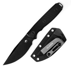 Couteau Fixe Klaken Apex Lame Acier 14C28N Manche G10 Noir &Eacute;tui Kydex KKNZ069BK
