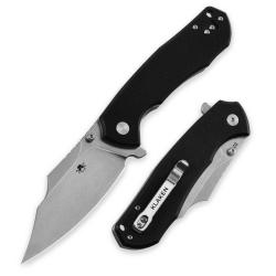 Couteau Pliant Klaken Specter Lame Acier D2 Manche G10 Noir Linerlock Flipper KKNK01BKWT
