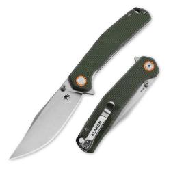 Couteau Pliant Klaken Lancet Lame Acier 14C28N Manche Micarta Vert Linerlock Flipper KKNJ335LGN