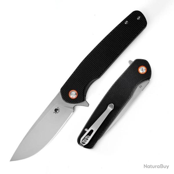 Couteau Pliant Klaken Varek Lame Acier D2 Manche Micarta Noir Linerlock Flipper KKNJ326BK