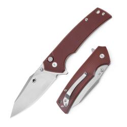 Couteau Pliant Klaken Riven Lame Acier D2 Manche G10 Marron Button Lock Flipper KKNJ313BR