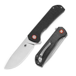 Couteau Pliant Klaken Drake Lame Acier D2 Manche Micarta Noir Linerlock Flipper KKNJ305BK