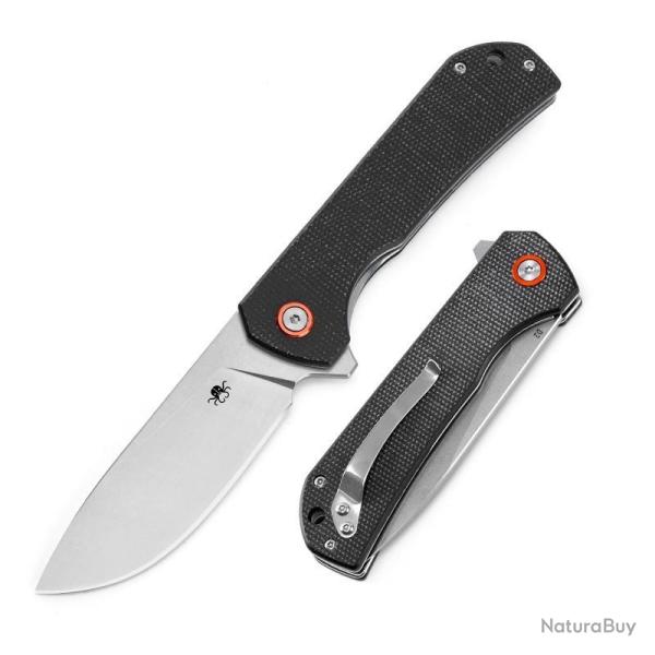 Couteau Pliant Klaken Drake Lame Acier D2 Manche Micarta Noir Linerlock Flipper KKNJ305BK