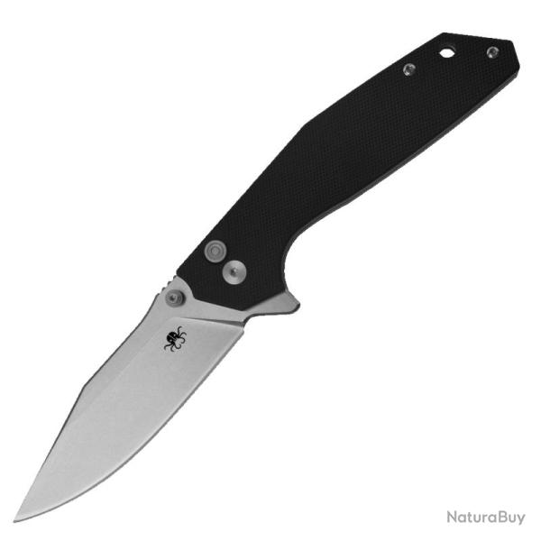 Couteau Pliant Klaken Noir Lame Acier D2 Manche G10 Noir Button Lock Flipper KKNJ284D2