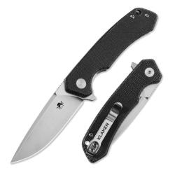 Couteau Pliant Klaken Ridge Pro Lame Acier 14C28N Manche Micarta Noir Linerlock Flipper KKNJ146SBK