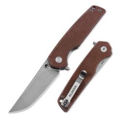 Couteau Pliant Klaken Drift Pro Lame Acier 14C28N Manche Micarta Rouge Linerlock Flipper KKNJ145SRD