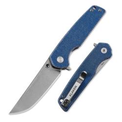 Couteau Pliant Klaken Drift Pro Lame Acier 14C28N Manche Micarta Bleu Linerlock Flipper KKNJ145SBL