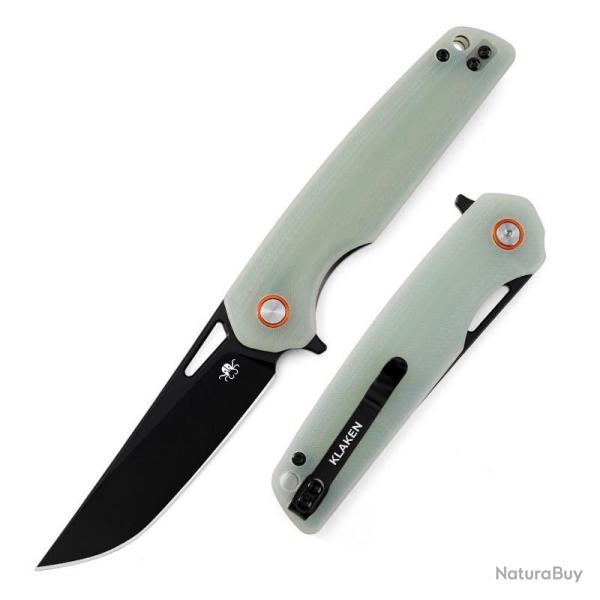 Couteau Pliant Klaken Drift Lame Acier D2 Manche G10 Jade Linerlock Flipper KKNJ145JD2