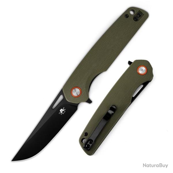 Couteau Pliant Klaken Drift Lame Acier D2 Manche G10 Vert OD Linerlock Flipper KKNJ145GNBK