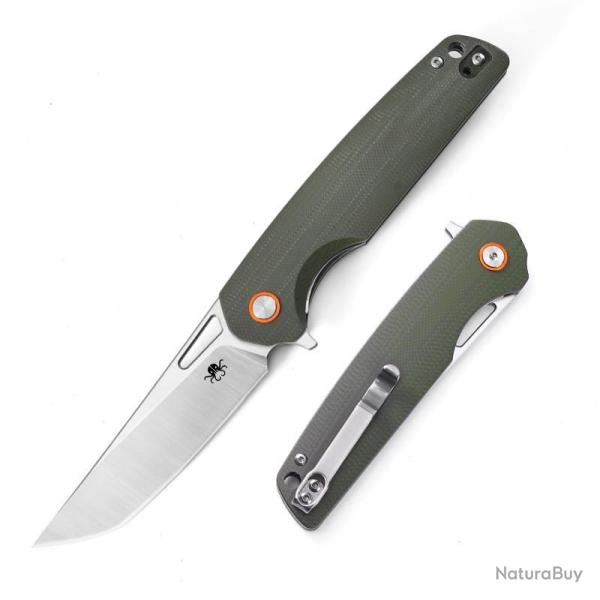 Couteau Pliant Klaken Drift Lame Acier D2 Manche G10 Vert OD Linerlock Flipper KKNJ145CST