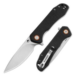 Couteau Pliant Klaken Slate Lame Acier 14C28N Manche Micarta Noir Linerlock Flipper KKNJ131BKL