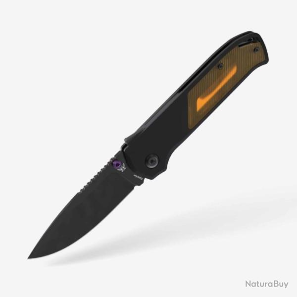 Couteau Flytanium Arcade Lame Acier S35VN Manche Aluminium Ultem Noir Shark-Lock Made In FLY1252