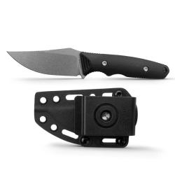 Couteau Fixe Vosteed H-Back Lame Acier Nitro-V Manche G10 Noir &Eacute;tui Kydex VOSD0404