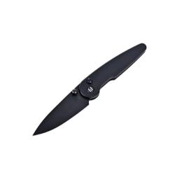 Couteau HIGHTRON Birdidi Lame Acier D2 Manche Aluminium Noir Button Lock HTK06BLK