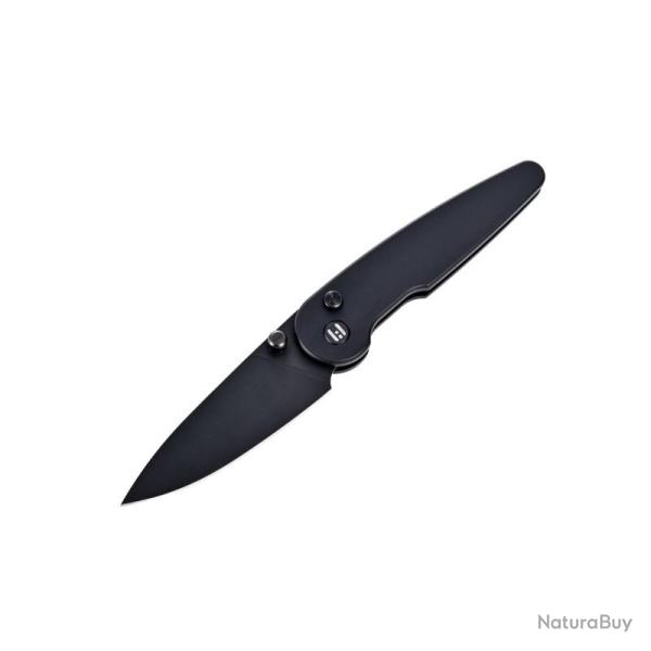 Couteau HIGHTRON Birdidi Lame Acier D2 Manche Aluminium Noir Button Lock HTK06BLK