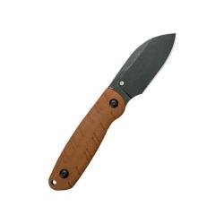 Couteau Fixe Kubey Microburst Lame Acier 14C28N Manche Micarta Brun &Eacute;tui Kydex KUB455D