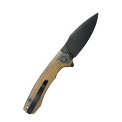 Couteau Kubey Calyce Lame Acier 14C28N Manche Ultem Ambr&eacute; Linerlock KUB901Z