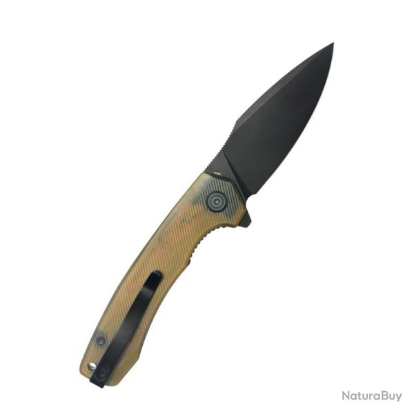 Couteau Kubey Calyce Lame Acier 14C28N Manche Ultem Ambr� Linerlock KUB901Z