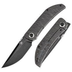 Couteau Kansept Knives Tarkin Lame Acier CPM-20CV Manche Titane Flamm&eacute; Framelock K1078A7