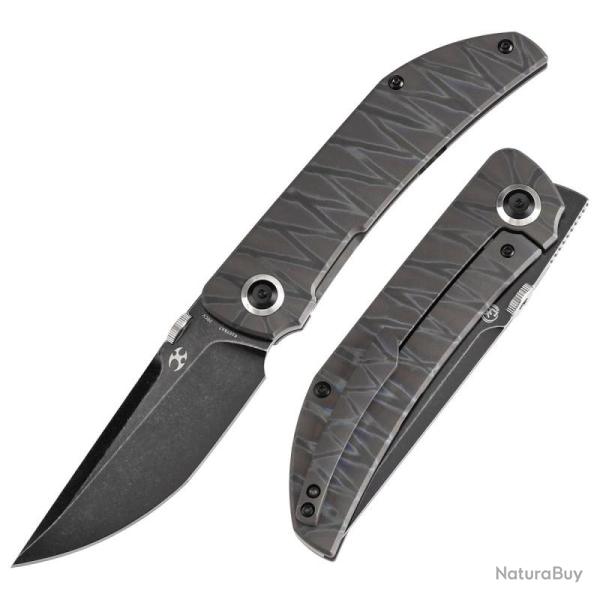 Couteau Kansept Knives Tarkin Lame Acier CPM-20CV Manche Titane Flamm� Framelock K1078A7