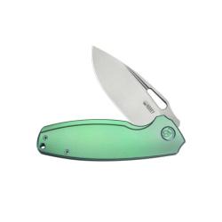 Couteau KB Knives Tityus Lame Acier 14C28N Manche Titane Vert Framelock KUB360B
