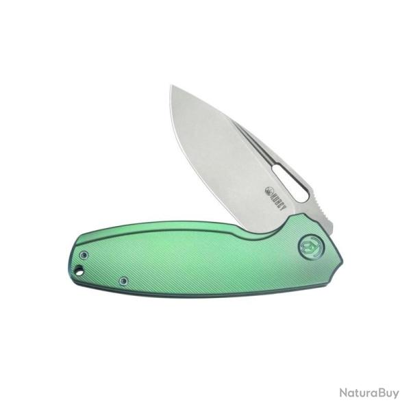 Couteau KB Knives Tityus Lame Acier 14C28N Manche Titane Vert Framelock KUB360B