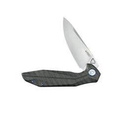 Couteau KB Knives Nova Lame Acier 14C28N Manche Titane Flamm&eacute; Framelock KUB235G