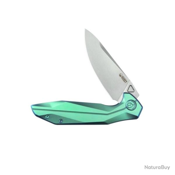 Couteau KB Knives Nova Lame Acier 14C28N Manche Titane Vert Framelock KUB235H