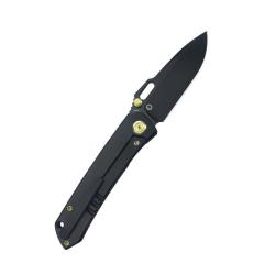 Couteau KB Knives Blackout Lame Acier M390 Manche Titane Noir Framelock KUB259C