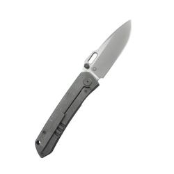 Couteau KB Knives Blackout Lame Acier M390 Manche Titane Gris Framelock KUB259B