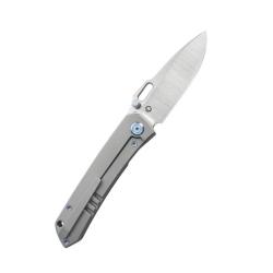 Couteau KB Knives Blackout Lame Acier M390 Manche Titane Gris Framelock KUB259A