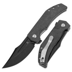 Couteau Tenable Knives Orion Lame Acier 14C28N Manche Micarta Noir Linerlock TB1089A4