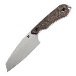Couteau Fixe Kansept Knives Valk Lame Acier Nitro-V Manche Carbone Cuivre &Eacute;tui Kydex KG019A5