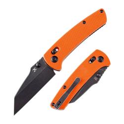 Couteau Kansept Knives Main Street Lame Acier 154CM Manche G10 Orange Cross Bar Lock KT1015V2