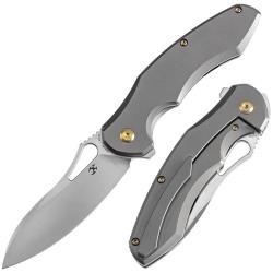 Couteau Kansept Knives Echis Lame Acier S35VN Manche Titane Gris Framelock K1071A1